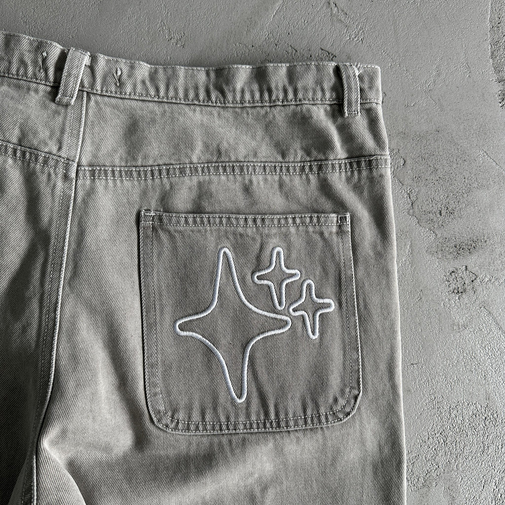 Broken P White Star Pants