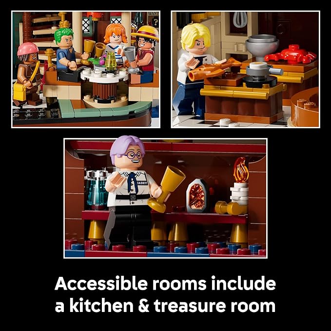 Lego ONE Piece The Baratie Floating Restaurant Building Set for Adults - Collectible Building Blocks for Anime Fans, 18+ - Arts and Crafts DIY Kit W/10 Minifigures - Gift Idea for Birthdays - 75640