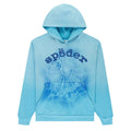 Sp5der OG Web V2 Spray Hoodie Light Blue